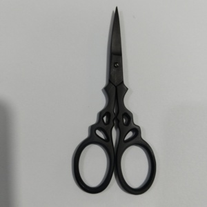 Stainless Steel Straight Blade Trimming Scissors for <b>Beard</b> & Mustache <b>Care</b> Right-Handed Sharp Blade Steel Handle - Product Image 1