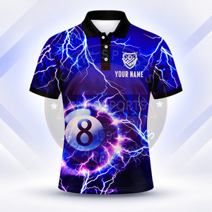 Maillots de billard personnalisés et t-shirts de billard à séchage rapide, livraison rapide, t-shirts à fermeture éclair 1/4, maillots imprimés par transfert thermique - Product Image 3
