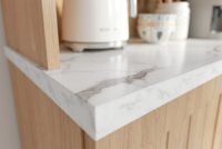 Meuble de cuisine moderne de style américain, en panneaux de particules, avec plateau en mélamine, 4 portes, 1 tiroir, 1900x765x400mm, 48.45kg, K208ZV