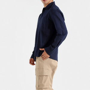 Camisetas 100% Algodón, Transpirables, Tejidas, Ajustadas, Casuales, con Patrón Sólido, Teñidas con Hilo, Técnicas de Teñido, Formales - Product Image 4