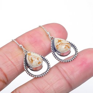 COPPER WHITE TURQUOISE 925 Sterling Silver Earring Gemstone Jewelry Drop Dangle Earrings Women Earring Fine Jewelry - Product Image 3