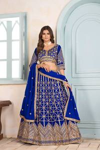 Modern Embossed Chinon Silk Lehenga Choli-Perfect <b>Blend</b> of Elegance & Tradition for Party Occasions All Seasons Quick Dry - Product Image 3