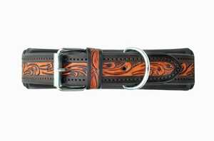 Premium Western Leather <b>Dog</b> <b>Collar</b> Floral Pattern Durable Buckle Closure Classic Style All Seasons Use | Daily Wear - Product Image 4