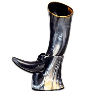 Antique Look Nordic Style Drinking Horn High Quality Handicraft <b>Drinkware</b> With Stand Bar Tools Partyware Decorative Kitchenware - Product Image 6