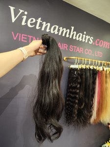 Extensions de cheveux humains 100% vierges Remy, cheveux cambodgiens, lisses naturels, teints, doux et brillants, double trame machine, en vrac - Product Image 1