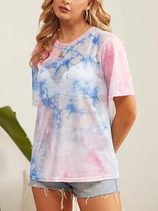 Débardeur en résille respirant pour femme, sexy, transparent, tie-dye, court, éco-responsable, pour clubbing et entraînement, t-shirts en résille tie-dye - Product Image 6