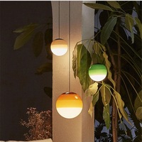 Lampu Gantung Kaca Patri Minimalis Nordik Gaya Krim Modern Kreatif Baru untuk Kamar Tidur, Ruang Makan, dan Meja Bar