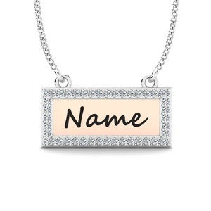 Colgante de letra chapado en plata y moissanita al por mayor, dije blanco de cristal, estilo hip hop, joyería unisex - Product Image 1
