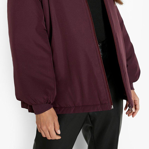 High Quality Material 100% Cotton Breathable <b>Women's</b> Bomber <b>Jacket</b> Polyester Filling Latest Design Winter Outerwear for <b>Women</b> - Product Image 6