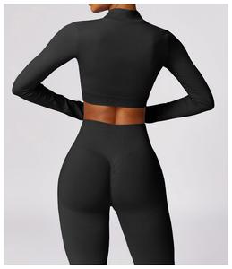 Conjunto Deportivo de 3 Piezas para Mujer, Top de Manga Larga sin Costuras, Leggings de Cintura Alta, Ropa Deportiva para Gimnasio, Yoga y Ejercicio - Product Image 6