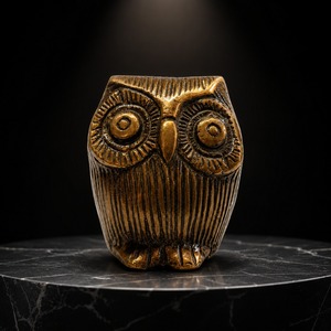 SHUBHAM <b>Owl</b> <b>Garden</b> <b>Ornament</b> Brass Animal Sculpture Gold-Plated Finish Customized Casting Decor Antique Modern Thanksgiving Patio - Product Image 5