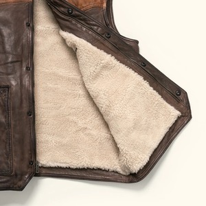 Chaleco de Cuero Sherpa Jackson para Hombre – Chaleco Cálido de Invierno con Forro Polar Premium, Chaqueta sin Mangas - Product Image 5