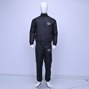 Eternal Living Mens Black Tracksuit Full Zip Sporty Jogging <b>Set</b> Solid Color Autumn Wear Polyester Material Regular Fit with OEM - Product Image 1