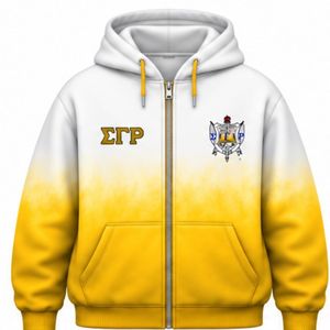 Sudadera con Capucha Tie-Dye para Mujer Sigma Gamma Rho, Blanca y Dorada, Oversize, con Letras Griegas, Sudadera de Sororidad, Moda Casual Personalizada - Product Image 1