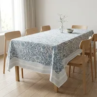 Nappe en coton à imprimé floral indien fait main, décoration de table raffinée, forme rectangulaire, vente en gros