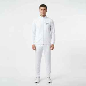 Conjunto Deportivo Hawkeye de Algodón Blanco, Cuello Alto, Cintura Elástica, para Hombre, Color Sólido, Transpirable, Sudadera y Pantalones, Ropa de Invierno 2 en 1 - Product Image 1