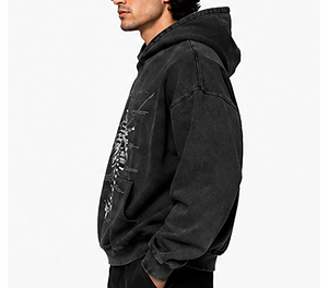 Sweat-shirt à capuche de luxe noir pour homme, coupe oversize, en coton épais, style streetwear hiver, chaud et tendance - Product Image 5