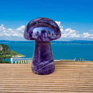 Vente en gros de champignons en cristal violet naturel améthyste de rêve champignons en cristaux sculptés pour la décoration - Product Image 6