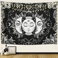 Mandala Fleur Tapisserie Tenture Bohème Hippie Blanc Tapisserie Esquissé Floral Impression Tapisseries pour La Maison Chambre Décoration Murale