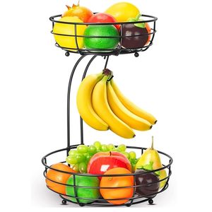 Metal Fruit <b>Basket</b> for Kitchen Counter | Large Capacity Wire Fruit & <b>Vegetable</b> Storage <b>Stand</b> | Detachable Countertop Organizer - Product Image 4