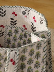 OEM Assorted Jaipur Buta Quilted Cotton Tote <b>Bag</b> - Eco-Friendly Boho <b>Reusable</b> Shopper Handbag - Product Image 3