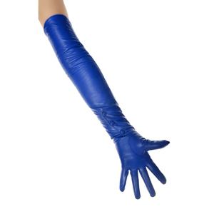 Gants en cuir PU bleus de style vintage, imperméables, à manches longues, en provenance du Pakistan - Product Image 4