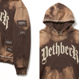 Ensemble de survêtement décontracté épais en coton 100% à séchage rapide avec broderie de perles, sweat à capuche zippé effet délavé soleil et short à cordon de serrage (lot de deux) - Product Image 4