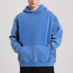 Sudadera con Capucha Unisex Premium de Algodón Vintage con Lavado Ácido, Forro Polar Grueso, Estilo Oversize, para Hombre y Mujer, Color Liso, Ropa Urbana - Product Image 1