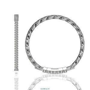 สร้อยข้อมือผู้หญิง Glosbe & Co แบบคิวบา ชุบทอง 14K ประดับด้วยเพชรสังเคราะห์ (เพาะเลี้ยงในห้องปฏิบัติการ) สไตล์เวียดนามคลาสสิก เหมาะสำหรับสวมใส่ทุกวัน ได้รับการรับรองจากผู้ตรวจสอบบุคคลที่สาม - Product Image 1