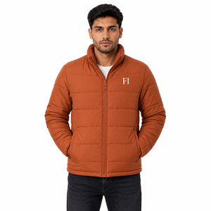 Blousons matelassés pour hommes à manches longues, col montant, en polyester, pour l'hiver, vente en gros, OEM, logo personnalisé, tenue décontractée - Product Image 1