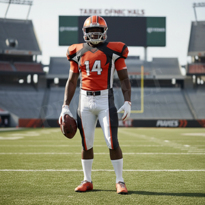 Custom Team Wear Sportswear Solid Plain Color Custom V Neck American Football Jersey & Pants Gloves Helmet Shoes Full Kits - Product Image 3