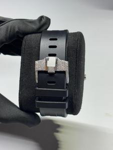 Excellent Quality Stainless Steel Band Round Cut Moissanite Quartz Watch Glass Dial Mixed Scale Display Black Number Dial - Product Image 4
