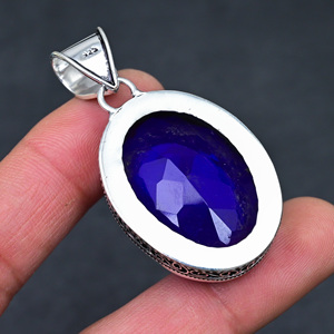 Venta al por Mayor de Colgantes de Tanzanita Azul con Corte Ovalado, Engaste de Plata 925, Joyería Clásica Unisex para Uso Diario - Product Image 2