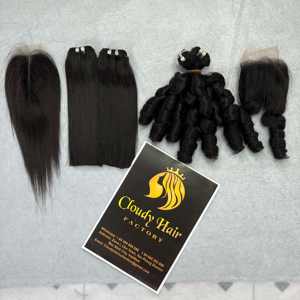 Hot Trend 100% Virgin Raw Vietnam Cabello humano Venta al por mayor Bone Straight Bundles y cierre de encaje Frontal 10A Grado - Product Image 6
