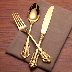 Antique Style Gold Plated Cutlery <b>Set</b> Ornate Handle Flatware <b>Set</b> Premium <b>Spoon</b> <b>Fork</b> Knife <b>Set</b> - Product Image 1