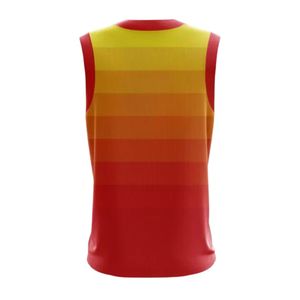 Camiseta de Baloncesto Personalizada Amarilla, Naranja y Roja, Uniforme Deportivo sin Mangas, Ligero, Transpirable, Ropa Deportiva para Equipos - Product Image 2