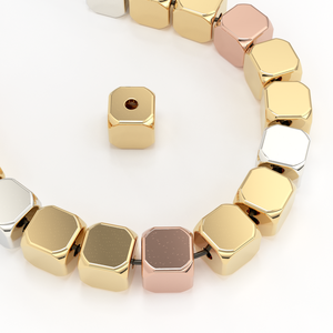 Cuentas de Oro Amarillo Sólido de 18k Hechas a Mano de 3.7mm, Pares (2 Piezas) - Cristal Natural Suelto - Product Image 2