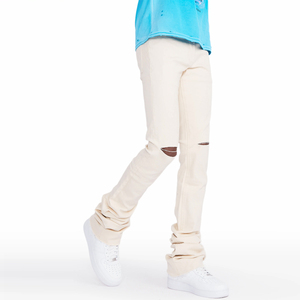 Pantalones Vaqueros de Trabajo para Hombre, Cintura Media, Corte Recto, Elásticos, Cierre de Botones, Transpirables, Colores Sólidos - Product Image 4