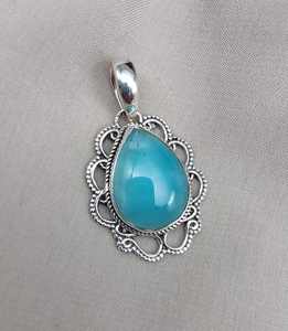 Colgante de Turquesa, Plata de Ley 925, Joyería de Piedras Preciosas Naturales Hecha a Mano, Proveedor Mayorista - Product Image 1