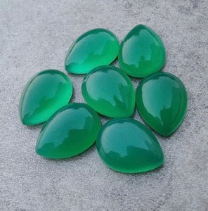 5 cabochons en onyx vert, pierres précieuses en forme de poire et de goutte d'eau, pierres polies de haute qualité pour la fabrication de bijoux, vente en gros - Product Image 2