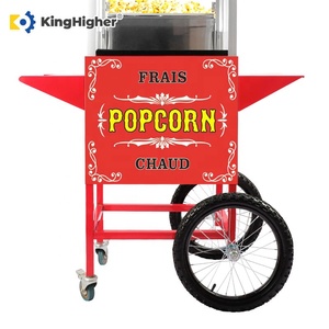 Máy làm bỏng ngô điện thương mại có xe đẩy, máy làm bỏng ngô tự động kiểu cổ điển có bánh xe, dành cho tiệc tùng, đạt chứng nhận CE, bán buôn - Product Image 6