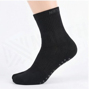 Black 5 Toe Crew <b>Socks</b> Solid Color Breathable Knitted Cotton Adult Casual <b>Socks</b> for Daily Life Autumn Season - Product Image 3