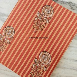 Tela de Algodón Cambray Estampada a Bloques 60x60, Tela de Algodón con Estampado Tradicional Jaipuri - Product Image 5