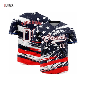 Maillot de baseball Corexent pour homme, imprimé sublimation, polyester respirant, manches courtes, toutes saisons, coupe classique, tenue d'équipe - Product Image 2