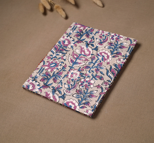 Carnet de notes en tissu Sanganeri rose, couverture rigide, papier fait main sans acide, motif floral, cousu à la main, 120 GSM, cadeau pour le bureau, l'école - Product Image 3