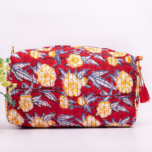 Sac à maquillage en coton biologique de luxe, matelassé, fait main, réutilisable, design personnalisé, grand format, organiseur multifonctionnel pour cosmétiques - Product Image 3