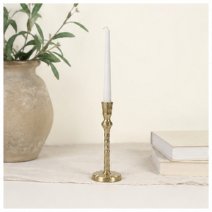 Support de bougie conique en métal martelé doré de luxe, design antique, en laiton, pour centre de table de mariage - Product Image 6