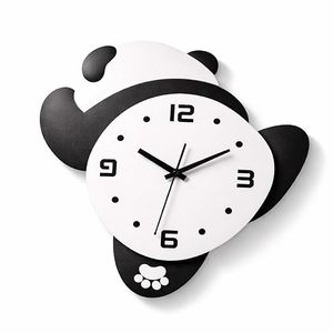 Cute Modern Panda Wall <b>Clock</b> Silent Quartz Analog Hanging 8 Inch Cartoon Single Face <b>Battery</b> Powered for Kids Room Nursery - Product Image 4