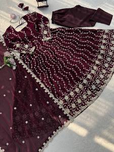 Comfortable 3-Piece Fendy Silk <b>Women's</b> <b>Kurta</b>/Kurti Set Modern Style Regular Fit Quick Dry for Party Wedding Diwali & All Seasons - Product Image 5