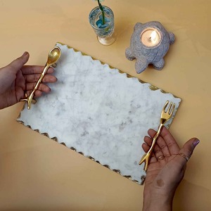 Nouveauté : Plateau de rangement en granit et marbre, forme ronde, avec bordures uniques, pour la cuisine et la décoration de table - Product Image 3
